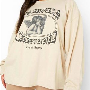 Boohoo Plus LA Cherub Sweatshirt